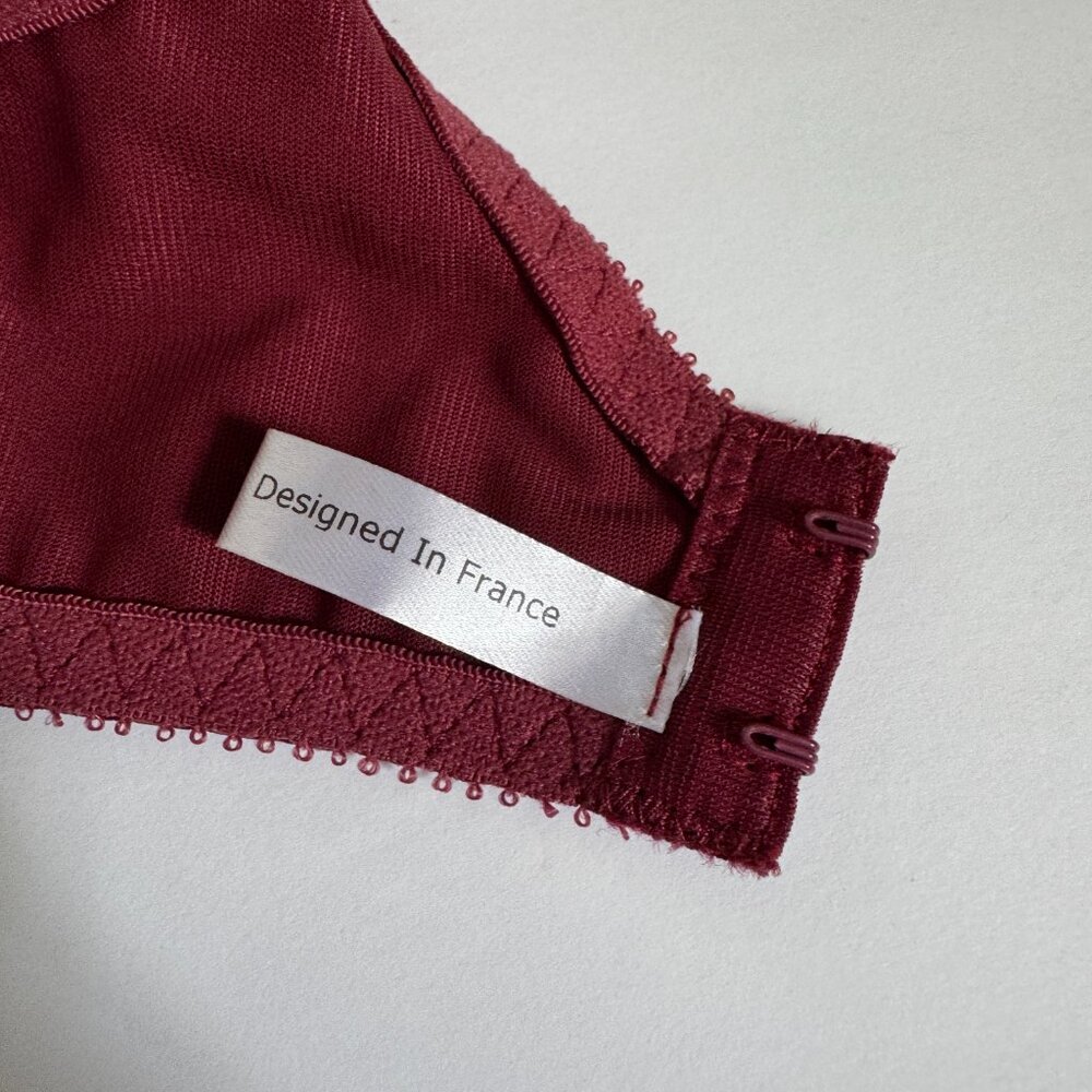Empreinte Cassiopee Garnet Red Lace Full Cup Underwired Bra - 34C - Picture 9 of 9